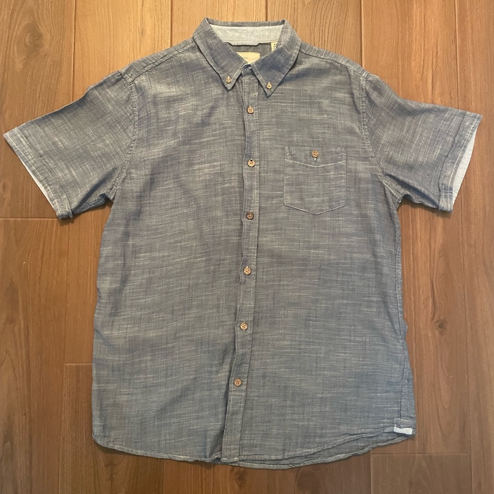 Weatherproof Casual Blue Button Down Shirt